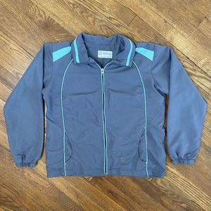 Wilson Jacket Womens M Windbreaker Gray Full Zip Mesh Lining Pockets Athletic
